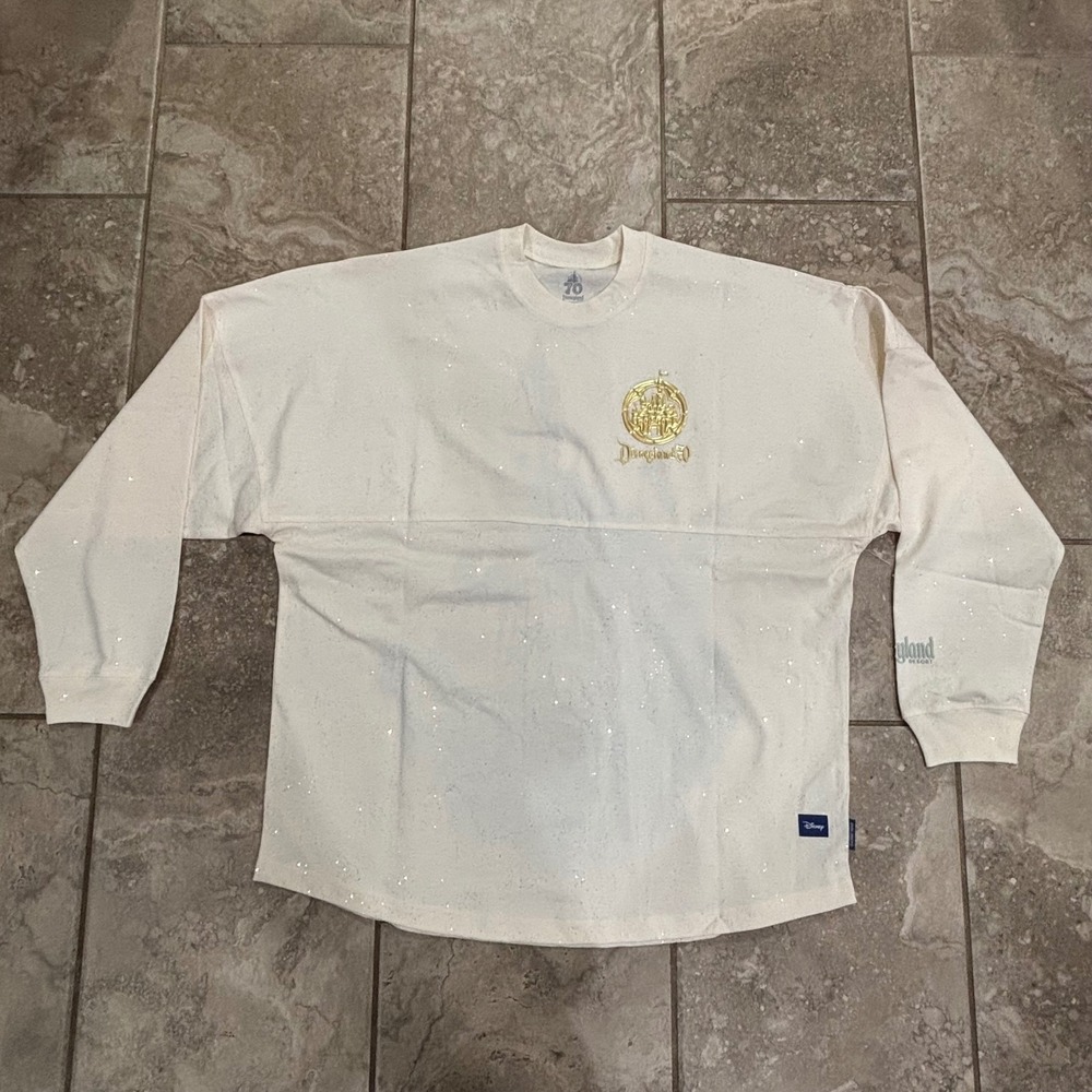 Disney Spirit Jersey Disneyland 70th Anniversary Castle Glitter Gold‎ Mens L
